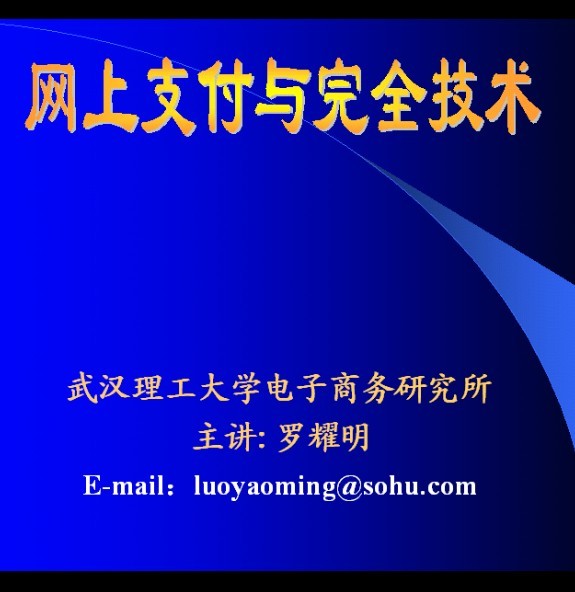 武汉理工大学网上支付与安全技术56讲视频
